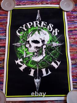 Vintage 1995 Phuncky Pheel Cypress Hill Smoking Blacklight Velvet Poster 23×35
