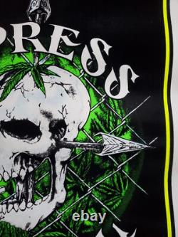 Vintage 1995 Phuncky Pheel Cypress Hill Smoking Blacklight Velvet Poster 23×35