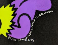 Vintage 1996 Grateful Dead Dancing Bears 860 Flocked Black Light 34 x 23 Poster
