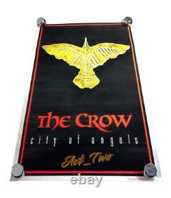 Vintage 1996 The Crow City Of Angels 90's Flocked Blacklight 23x35 Poster USA