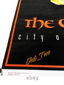 Vintage 1996 The Crow City Of Angels 90's Flocked Blacklight 23x35 Poster USA