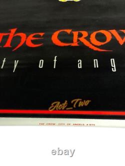 Vintage 1996 The Crow City Of Angels 90's Flocked Blacklight 23x35 Poster USA