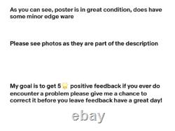 Vintage 1996 The Crow City Of Angels 90's Flocked Blacklight 23x35 Poster USA