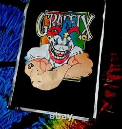Vintage 1997 Graffix Boxer Clown Big 48 4401 Flocked Black Light 34 x 23 Poster