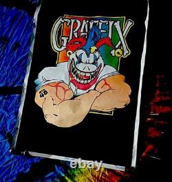 Vintage 1997 Graffix Boxer Clown Big 48 4401 Flocked Black Light 34 x 23 Poster