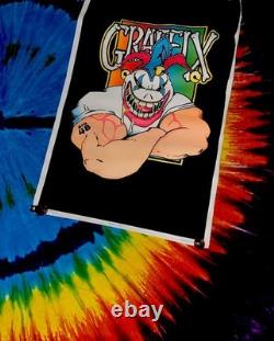 Vintage 1997 Graffix Boxer Clown Big 48 4401 Flocked Black Light 34 x 23 Poster