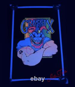 Vintage 1997 Graffix Boxer Jester Big 48 Flocked Blacklight 23x25 Poster USA