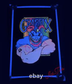 Vintage 1997 Graffix Boxer Jester Big 48 Flocked Blacklight 23x25 Poster USA