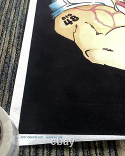 Vintage 1997 Graffix Boxer Jester Big 48 Flocked Blacklight 23x25 Poster USA