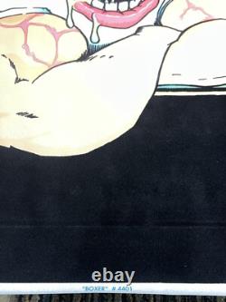 Vintage 1997 Graffix Boxer Jester Big 48 Flocked Blacklight 23x25 Poster USA