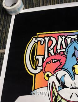 Vintage 1997 Graffix Boxer Jester Big 48 Flocked Blacklight 23x25 Poster USA