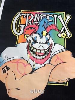 Vintage 1997 Graffix Boxer Jester Big 48 Flocked Blacklight 23x25 Poster USA