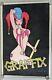 Vintage 1997 Mary Jane 4402 Graffix Dragon 94 Flocked Black Light 34x23 Poster