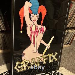Vintage 1997 Mary Jane 4402 Graffix Dragon 94 Flocked Black Light 34x23 Poster