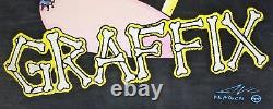 Vintage 1997 Mary Jane 4402 Graffix Dragon 94 Flocked Black Light 34x23 Poster