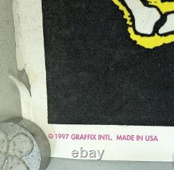 Vintage 1997 Mary Jane 4402 Graffix Dragon 94 Flocked Black Light 34x23 Poster