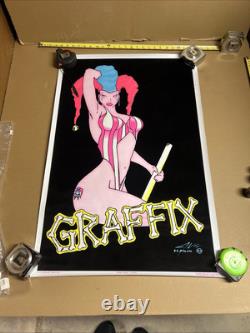 Vintage 1997 Mary Jane 4402 Graffix Dragon 94 Glow Industries 34 1/2x23 Poster