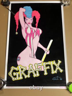 Vintage 1997 Mary Jane 4402 Graffix Dragon 94 Glow Industries 34 1/2x23 Poster