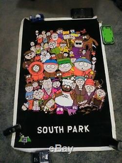 Vintage 1998 Blacklight South Park cast poster