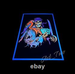 Vintage 2007 Flocked 23x35 Blacklight Poster Liquid Blue Deadman's Hand Y2K