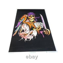 Vintage 2007 Flocked 23x35 Blacklight Poster Liquid Blue Deadman's Hand Y2K