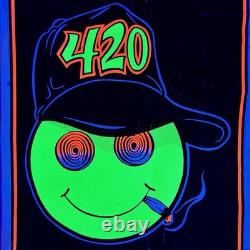 Vintage 420 Smoking Joint Weed Marijuana Cannabis Blacklight Poster 1997 Pot