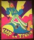 Vintage 60s/70s Black Light Psychadelic Poster Keep On Trukin 14x17 Inches