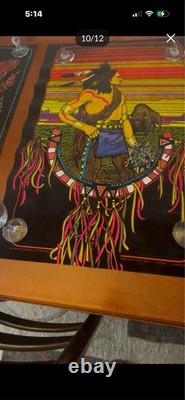 Vintage 70 Black Light Poster Psychedelic New Old Stock Tribal Indian Art USA