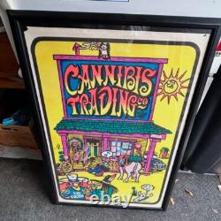 Vintage 70's Black Light Dr Cannabis Poster Kid Cocaine Bar Man Cave Deco Weed