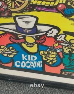 Vintage 70's Black Light Dr Cannabis Poster Kid Cocaine Bar Man Cave Deco Weed