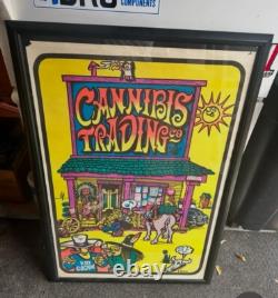 Vintage 70's Black Light Dr Cannabis Poster Kid Cocaine Bar Man Cave Deco Weed