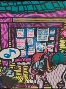 Vintage 70's Black Light Dr Cannabis Poster Kid Cocaine Bar Man Cave Deco Weed