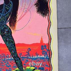 Vintage 70's Black Light Poster Desert Blossom Original 26 x 40 psychedelic