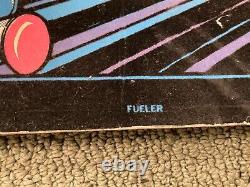 Vintage 70's Blacklight Felt Poster Fueler dragster dragstrip hardboard 31x21