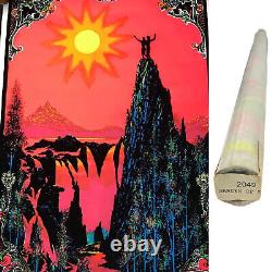 Vintage 70's Flocked Black Light USA Poster Garden of Eden 23x 35 NEW