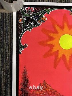 Vintage 70's Flocked Blacklight Poster Garden of Eden 23x 35 USA 1971
