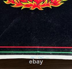 Vintage 70s/80s RARE AC/DC Highway To Hell USED Felt Black Light Poster