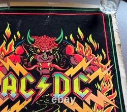 Vintage 70s/80s RARE AC/DC Highway To Hell USED Felt Black Light Poster
