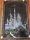 Vintage 70s Blacklight Poster Moon Castle Western Graphics Usa Velvet 33x21