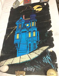 Vintage 70s Blacklight Poster Spooky House by Alex Ratony
