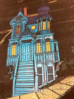 Vintage 70s Blacklight Poster Spooky House by Alex Ratony