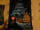 Vintage 70s Moonship Black Light Poster Velvet Look