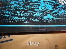 Vintage 70s Moonship Black light Poster velvet LOOK