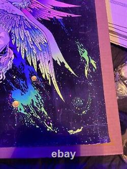 Vintage 70s Pegasus Winger Horses BLACKLIGHT Poster