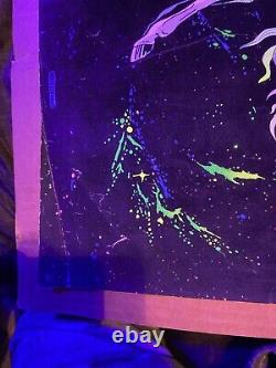 Vintage 70s Pegasus Winger Horses BLACKLIGHT Poster