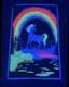Vintage 80's Unicorn In Paradise Funky 22.5x34 Flocked Blacklight Poster Usa