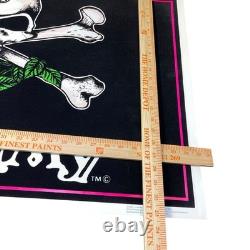 Vintage 90's Alchemy Skull Bones Roses 35x23 Blacklight 1994 Poster Original