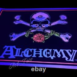 Vintage 90's Alchemy Skull Bones Roses 35x23 Blacklight 1994 Poster Original