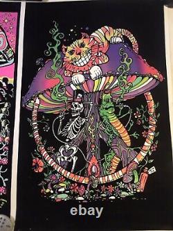 Vintage 90's Flocked Blacklight Posters, 3 Velvet Posters, 1990's + Extra Poster