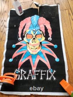 Vintage 90's Graffix AIR JESTER RARE Flocked Blacklight Poster 1997 USA AS IS